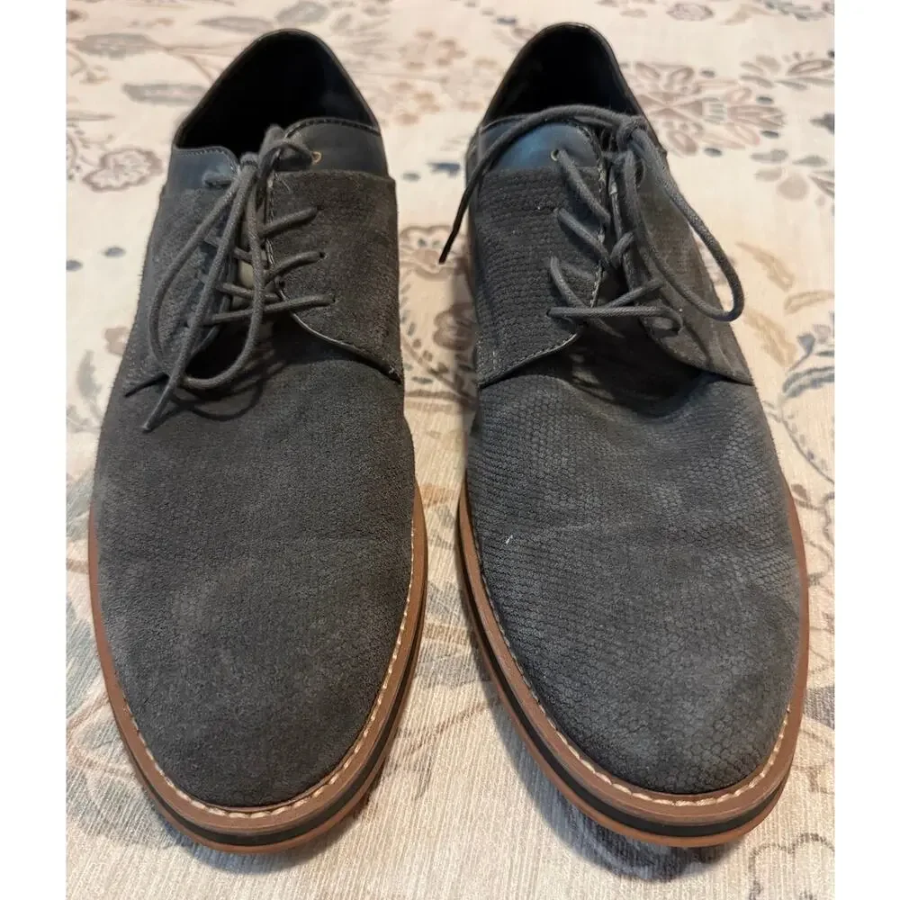 Mismatched Joseph Abboud Cannon Gray Suede Oxfords Men's Left 11 Right 10.5